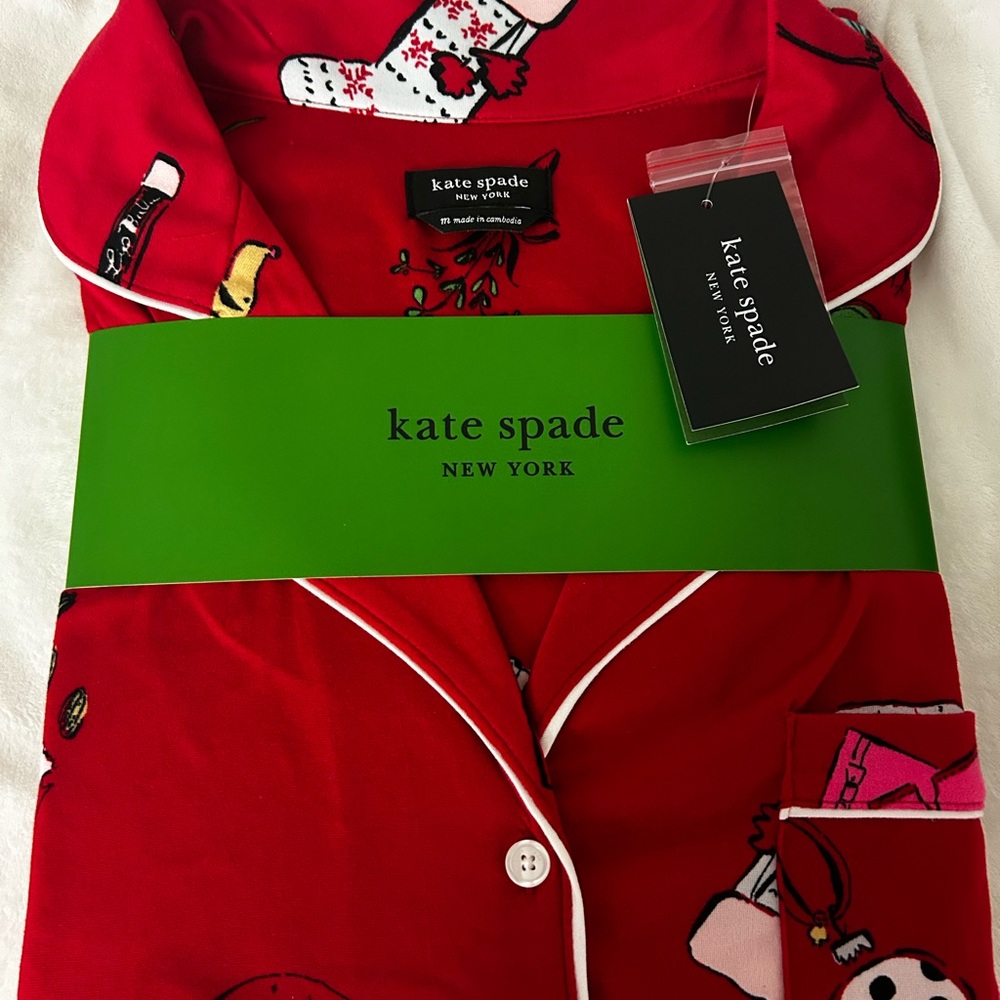 Brand NEW Kate Spade Festive Red Pajama Set